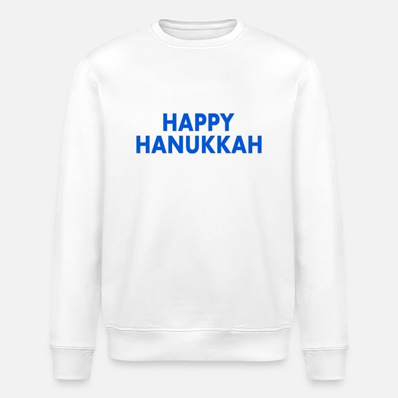 HAPPY HANUKKAH - Stanley/Stella Unisex Bio-Sweatshirt ROLLER - Weiß