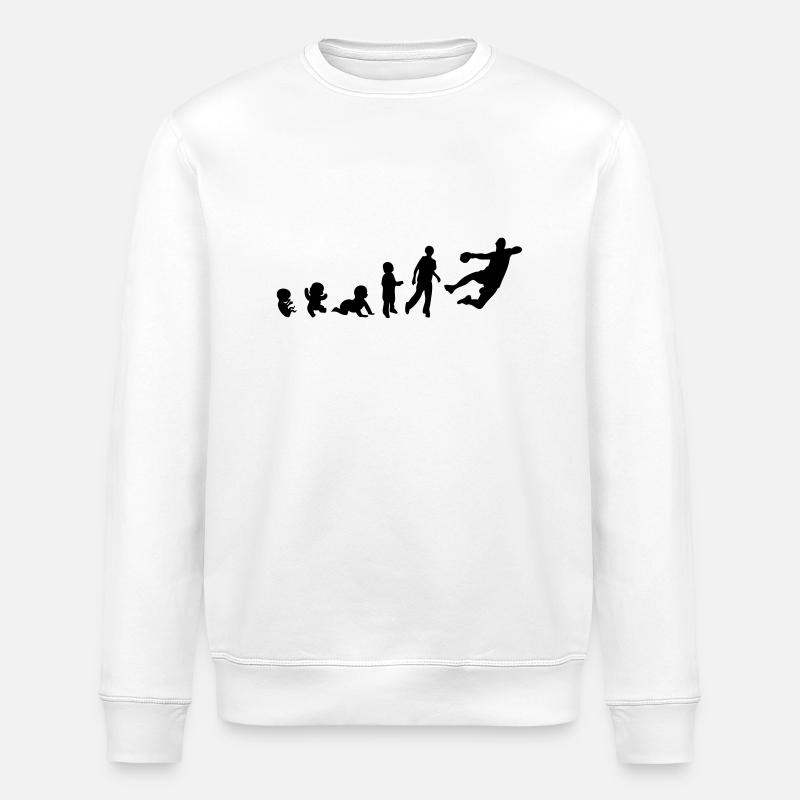 Handball-Sport-Evolution der Menschenrechte - Stanley/Stella Unisex Bio-Sweatshirt ROLLER - Weiß