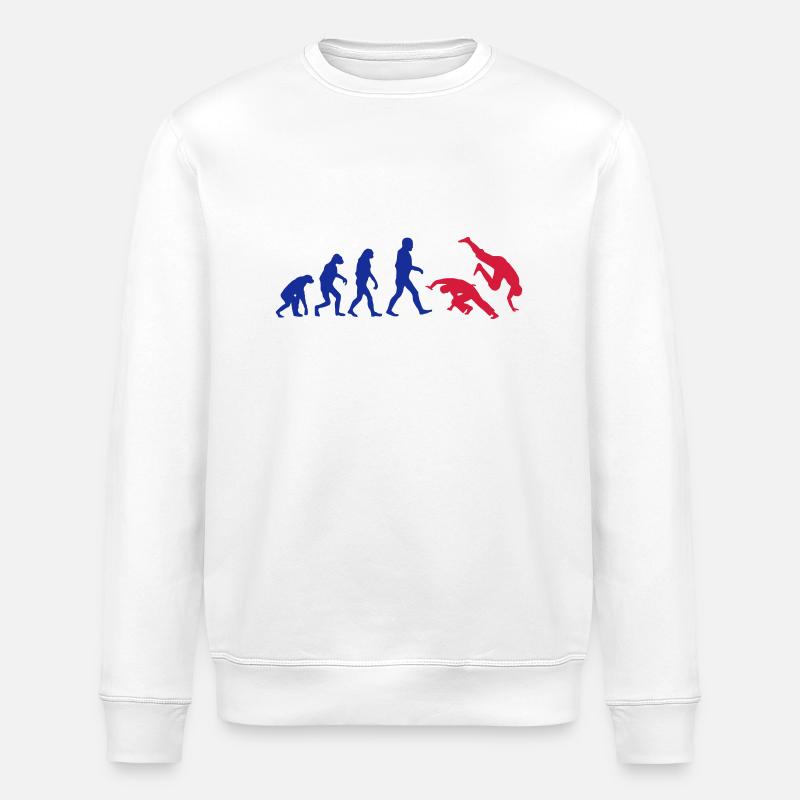Capoeira Evolution logo - Stanley/Stella ROLLER Unisex Organic Sweatshirt - white