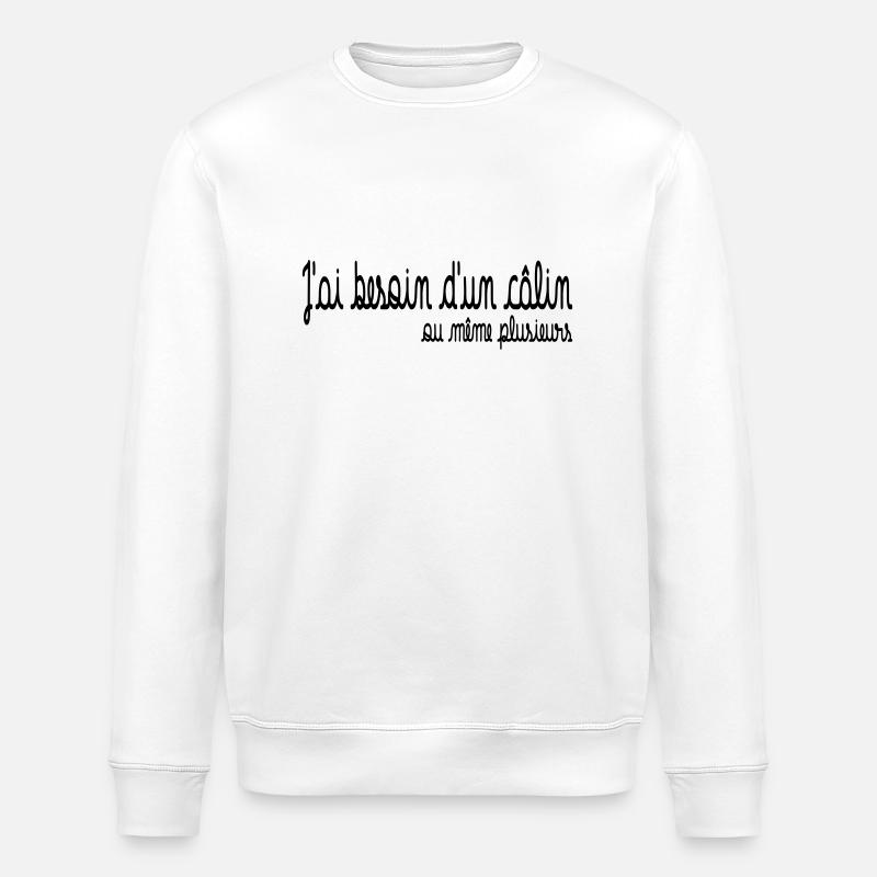 Besoin d'un calin - Stanley/Stella Unisex Bio-Sweatshirt ROLLER - Weiß