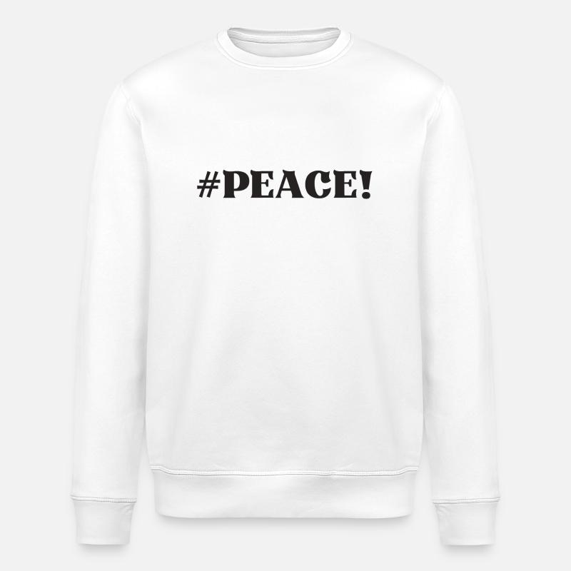 #Peace Frieden - Stanley/Stella Unisex Bio-Sweatshirt ROLLER - Weiß