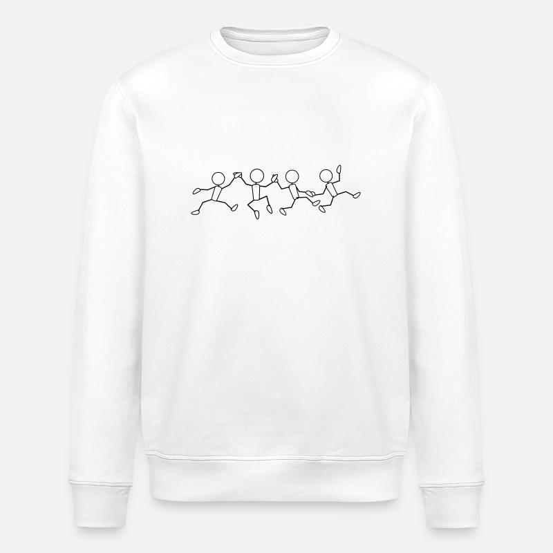 happy_human_chain_1c - Stanley/Stella Unisex Bio-Sweatshirt ROLLER - Weiß