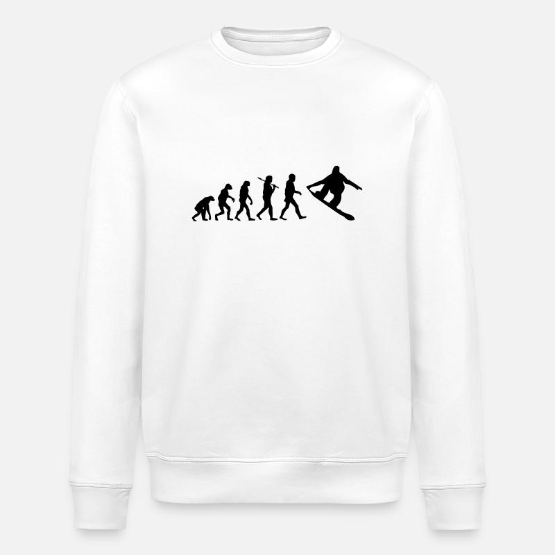 Snowboarding - Stanley/Stella ROLLER Unisex Organic Sweatshirt - white