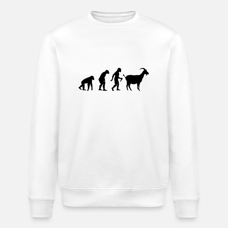 Goat Evolution - Stanley/Stella ROLLER Unisex Organic Sweatshirt - white