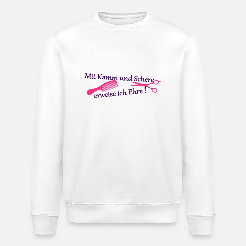 Avec un peigne et des ciseaux pour l'honneur - Sweat bio ROLLER Stanley/Stella Unisexe - blanc