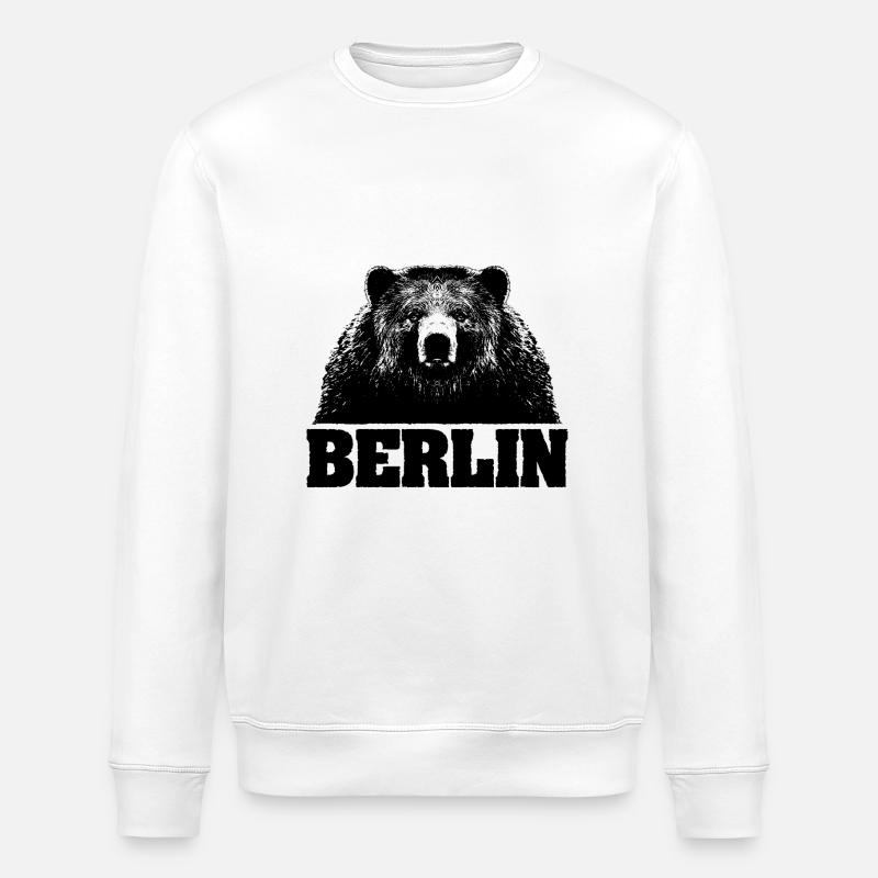 Berlin / Bär / Bear - Stanley/Stella ROLLER Unisex Organic Sweatshirt - white