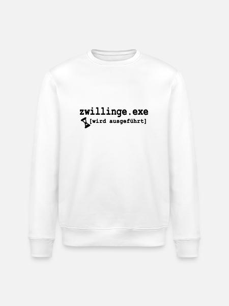 zwillinge exe - Stanley/Stella Unisex Bio-Sweatshirt ROLLER - Weiß