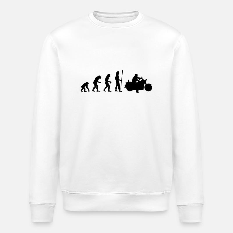 evolution_motorbike2 - Stanley/Stella ROLLER Unisex Organic Sweatshirt - white