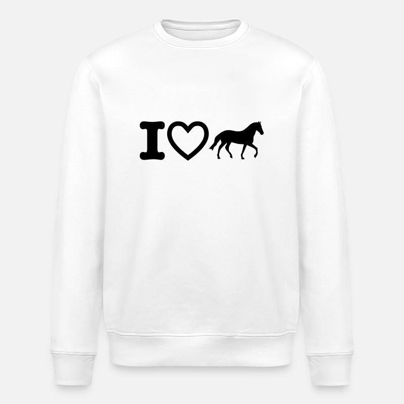 i love horse - Stanley/Stella Unisex Bio-Sweatshirt ROLLER - Weiß