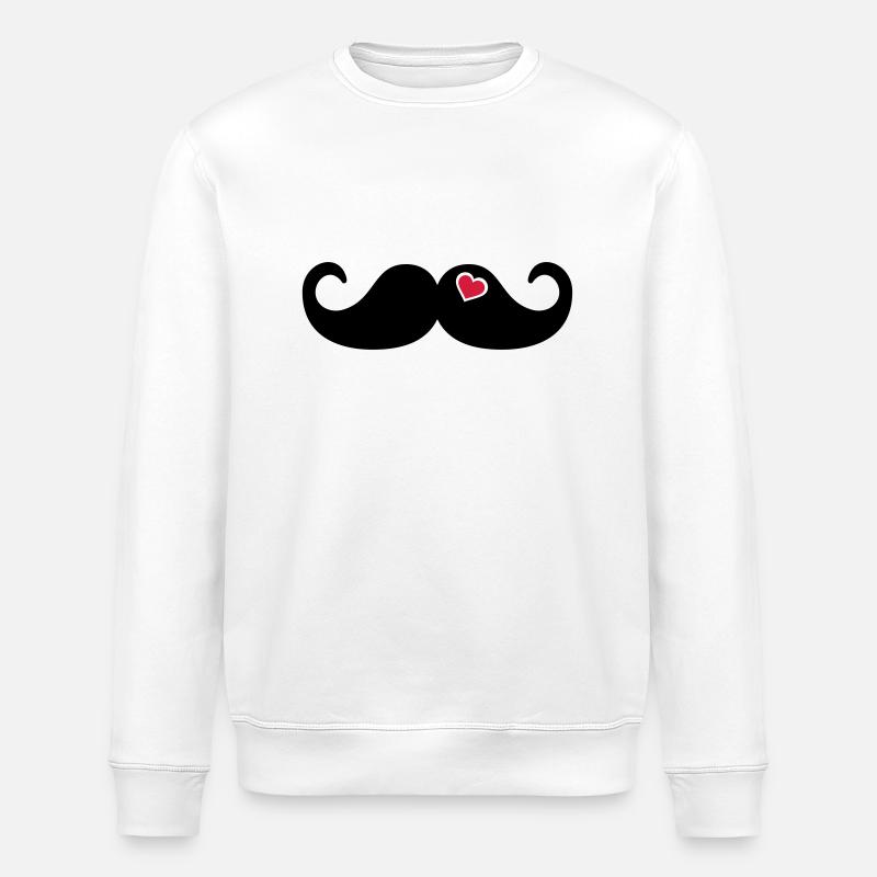 Mustache Barbe - Sweat bio ROLLER Stanley/Stella Unisexe - blanc