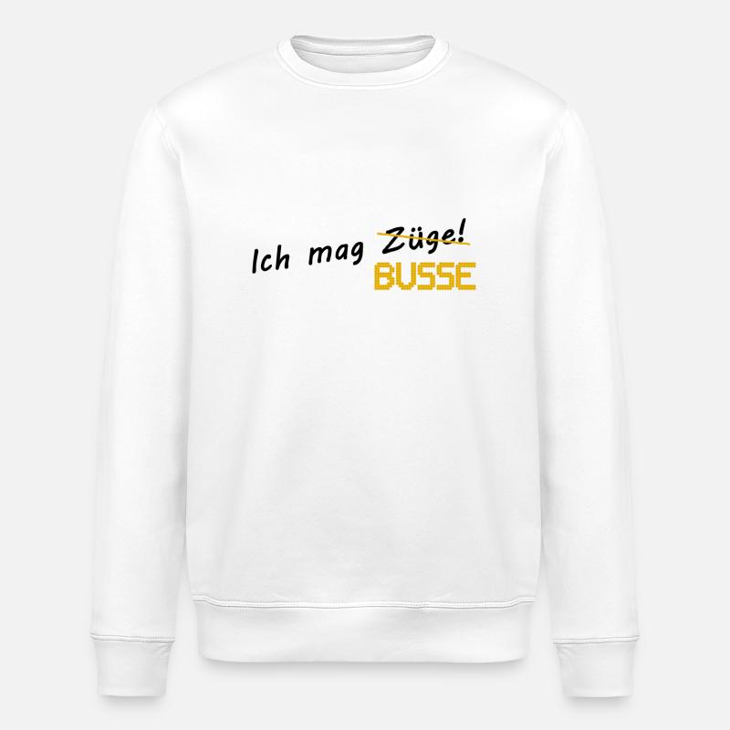 Ich mag Busse - Stanley/Stella Unisex Bio-Sweatshirt ROLLER - Weiß
