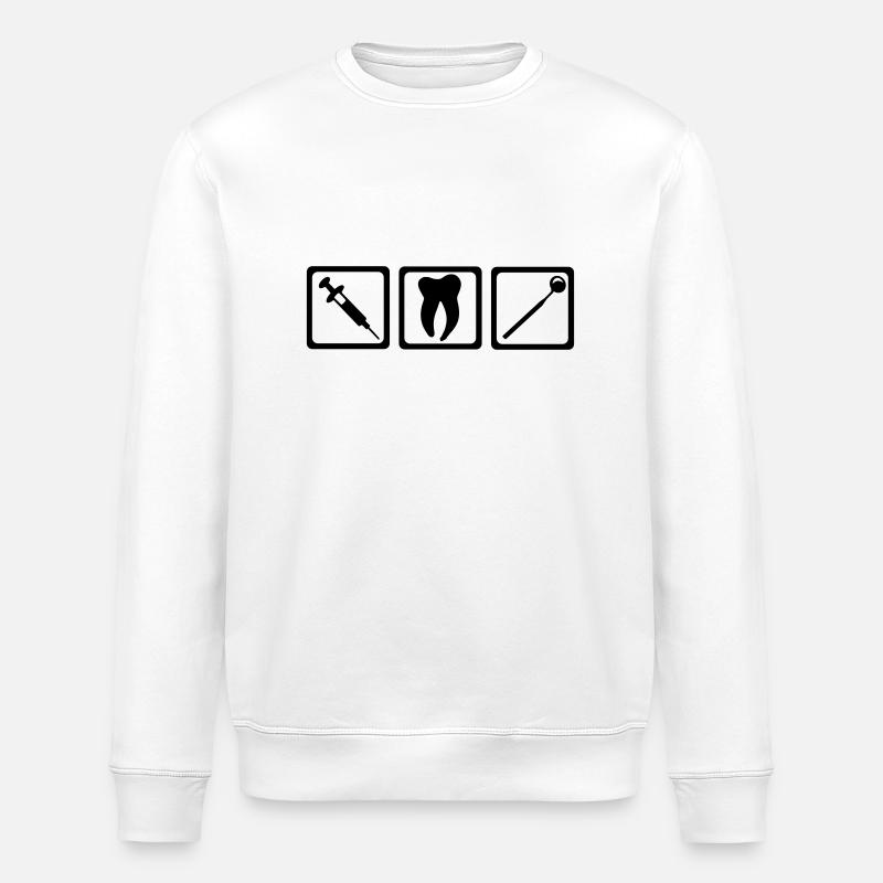 Dentiste - dent - Sweat bio ROLLER Stanley/Stella Unisexe - blanc