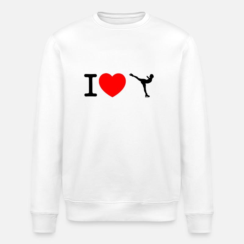 I love ice skating - figure skating - Stanley/Stella ROLLER Unisex Organic Sweatshirt - white