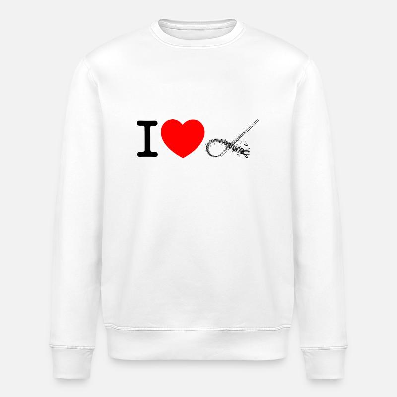 Ich liebe Querflöte - Stanley/Stella Unisex Bio-Sweatshirt ROLLER - Weiß