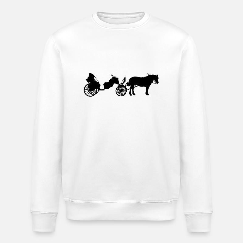 Vogn med hest - Stanley/Stella økologisk unisex-sweatshirt ROLLER - hvid