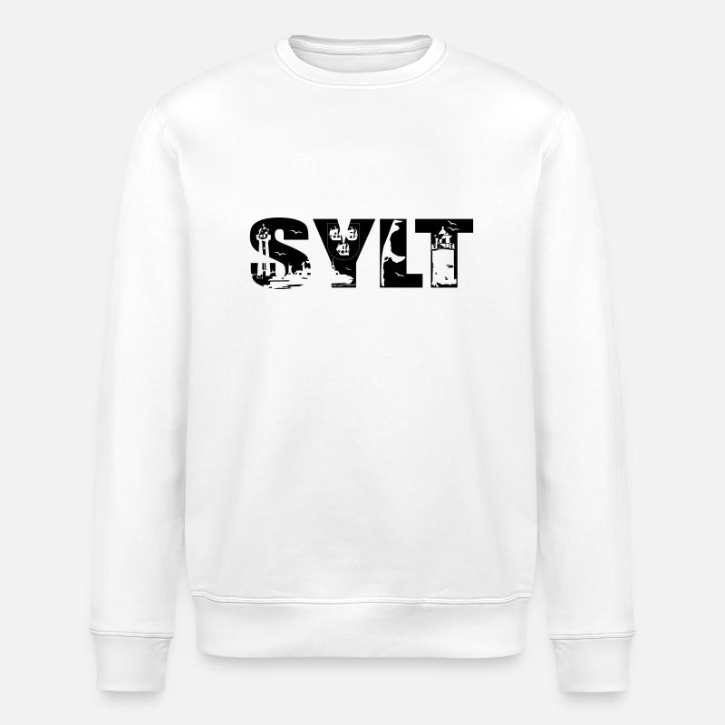 Sylt Skyline - Stanley/Stella Unisex Bio-Sweatshirt ROLLER - Weiß