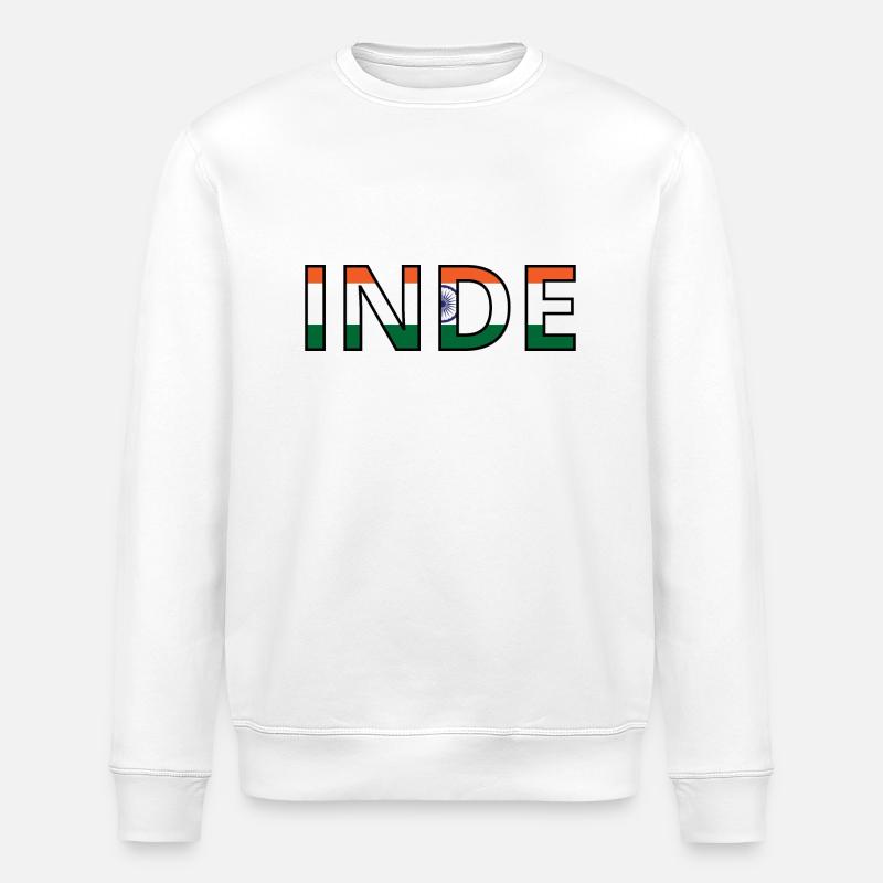 Drapeau Inde - Sweat bio ROLLER Stanley/Stella Unisexe - blanc