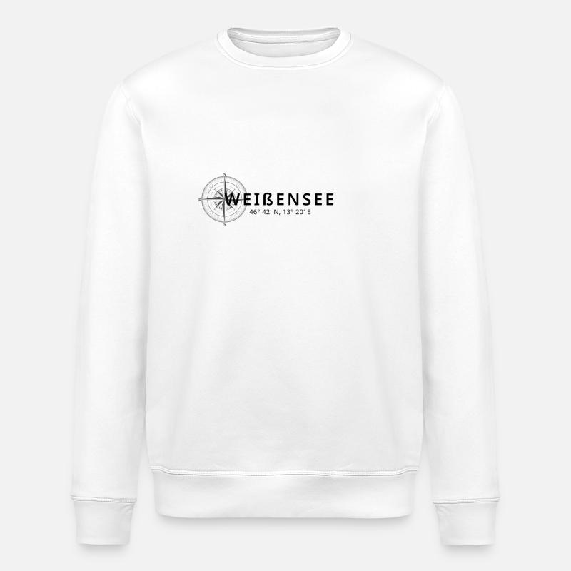 Weißensee Kompass Design - Stanley/Stella Unisex Bio-Sweatshirt ROLLER - Weiß