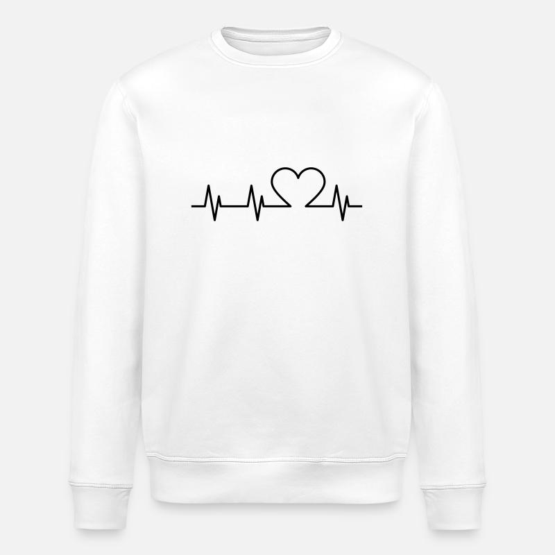 Herzschlag - Stanley/Stella Unisex Bio-Sweatshirt ROLLER - Weiß