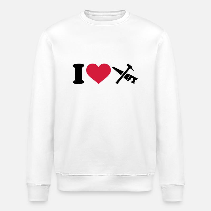 I love Tools - Stanley/Stella ROLLER Unisex Organic Sweatshirt - white
