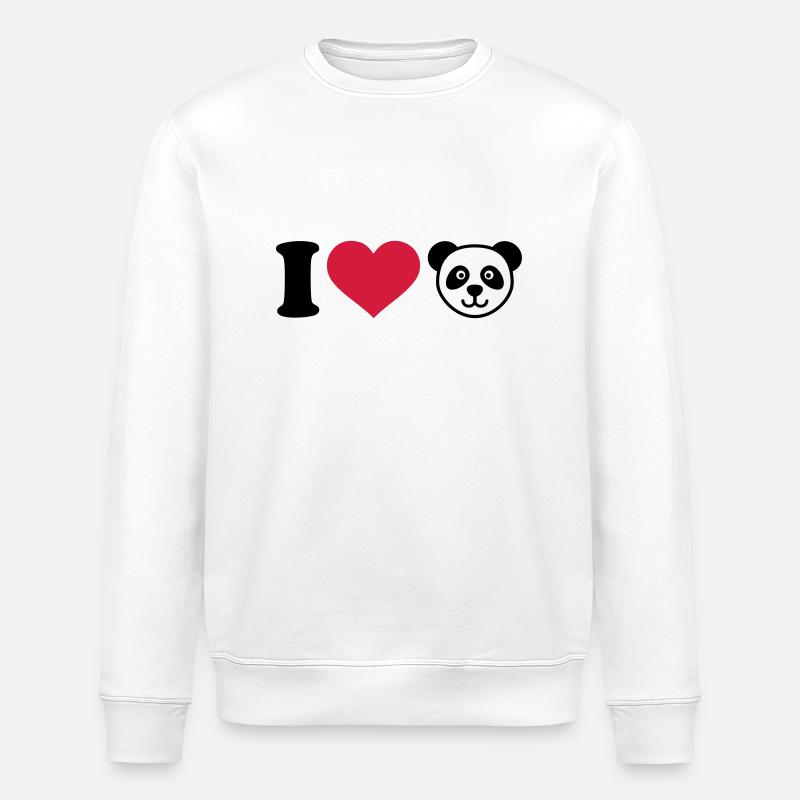 I love Panda - Stanley/Stella ROLLER Unisex Organic Sweatshirt - white