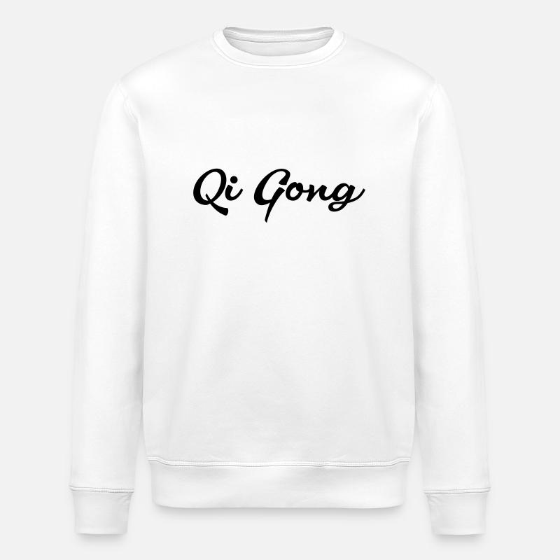 Lettrage cursif Qigong - Sweat bio ROLLER Stanley/Stella Unisexe - blanc