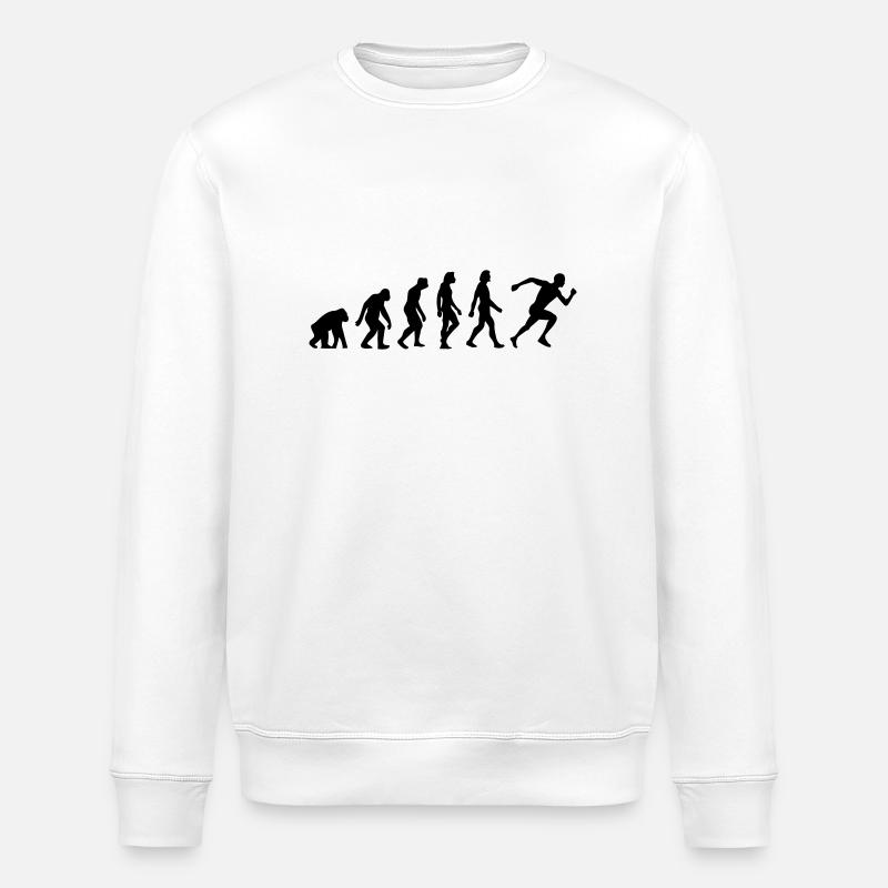 The Evolution of Running - Stanley/Stella ROLLER Unisex Organic Sweatshirt - white