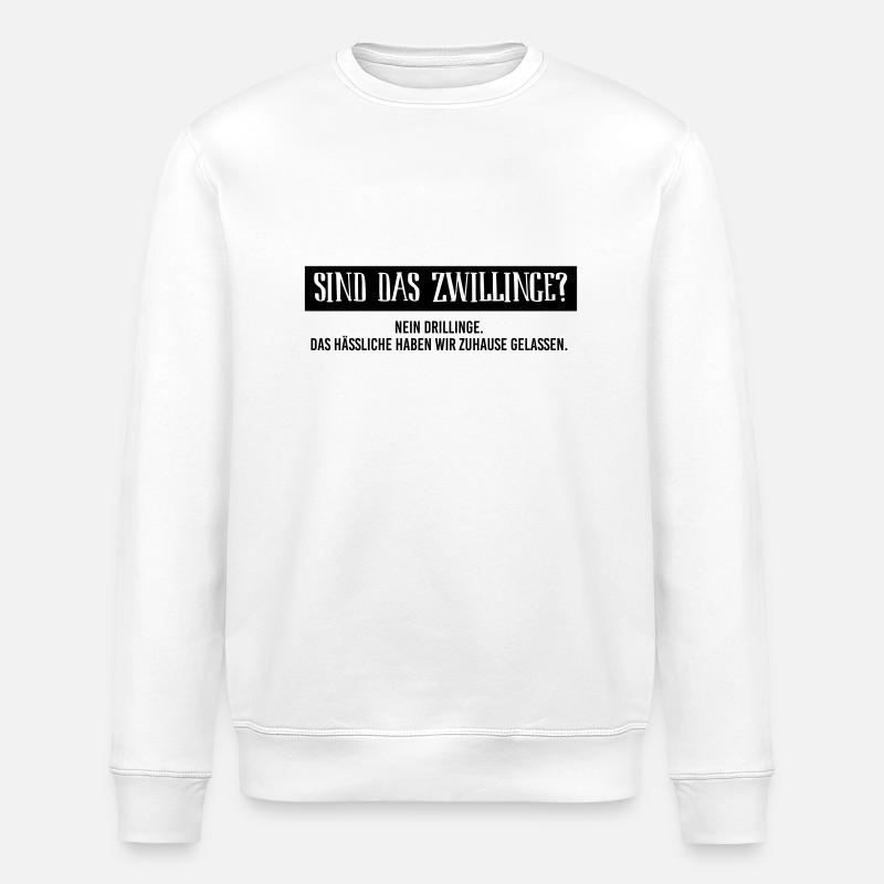 BIO Stoffbeutel: Sind das Zwillinge? - Stanley/Stella Unisex Bio-Sweatshirt ROLLER - Weiß