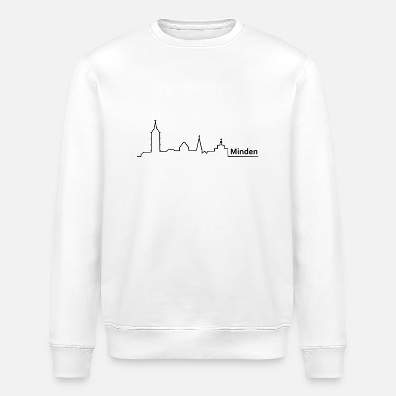 minden skyline - Stanley/Stella ROLLER Unisex Organic Sweatshirt - white