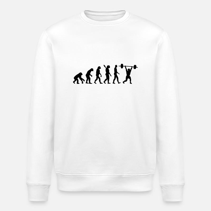 Gewichtheben Evolution - Stanley/Stella Unisex Bio-Sweatshirt ROLLER - Weiß