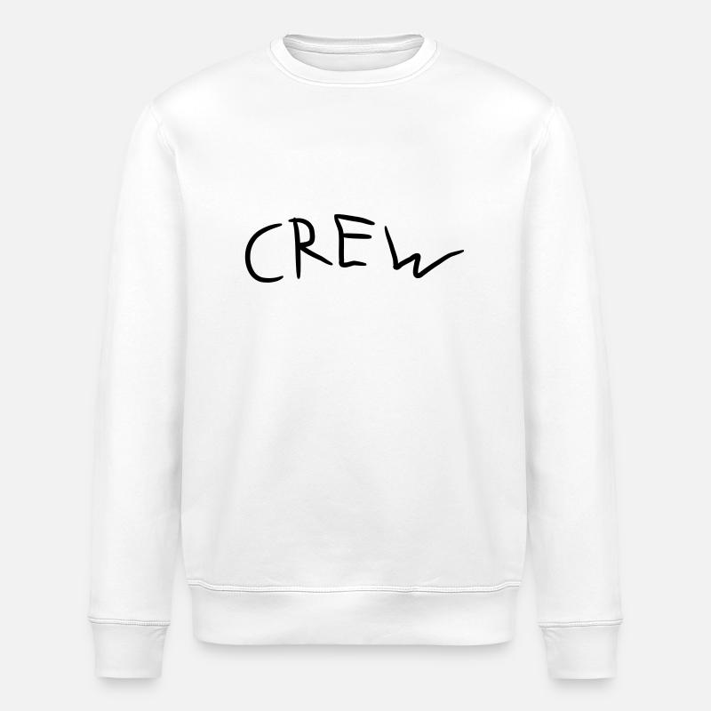Crew Comic Logo - Stanley/Stella ROLLER Unisex Organic Sweatshirt - white