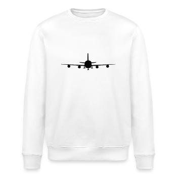 flugzeug silhouette landung fahrwerk abheben - Stanley/Stella Unisex Bio-Sweatshirt ROLLER - Weiß - Vorne - Nik (191cm)