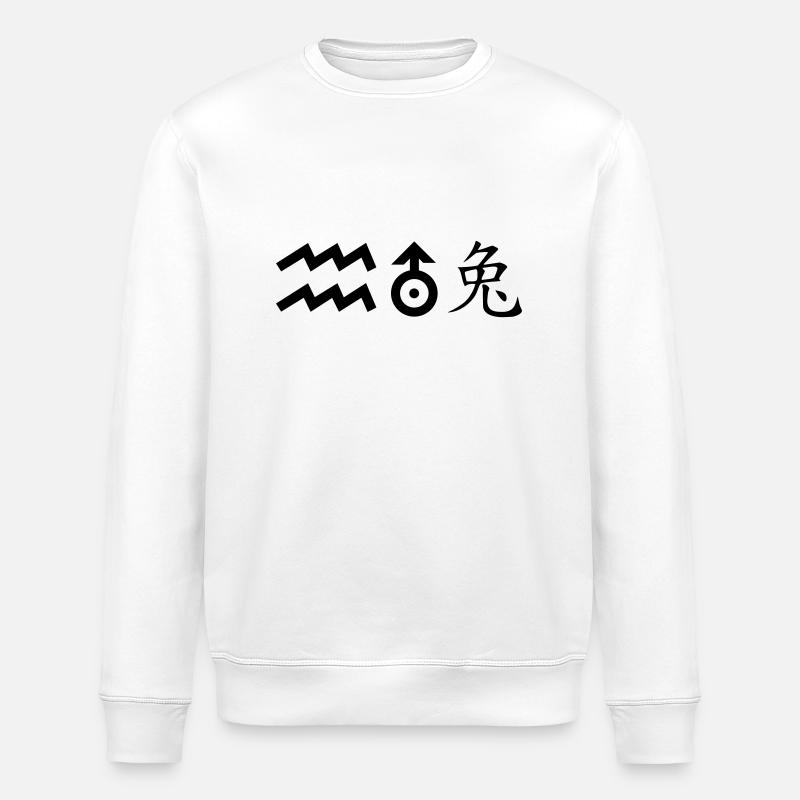 Verseau Uranus Lapin - Sweat bio ROLLER Stanley/Stella Unisexe - blanc