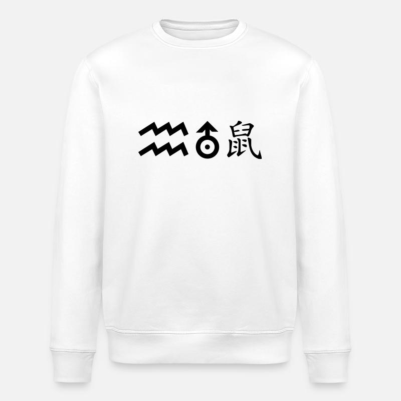 Aquarius Uranus Rat - Stanley/Stella ROLLER Unisex Organic Sweatshirt - white