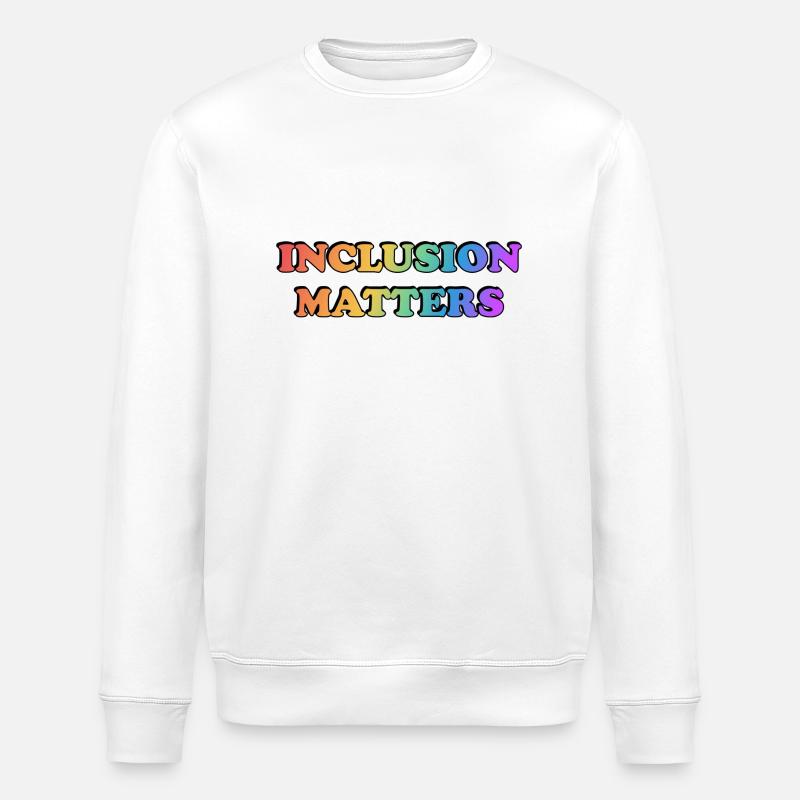 L’inclusion compte Arc-en-ciel - Sweat bio ROLLER Stanley/Stella Unisexe - blanc