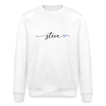 Steve Name Kalligrafie Schrift - Stanley/Stella Unisex Bio-Sweatshirt ROLLER - Weiß - Vorne - Nik (191cm)