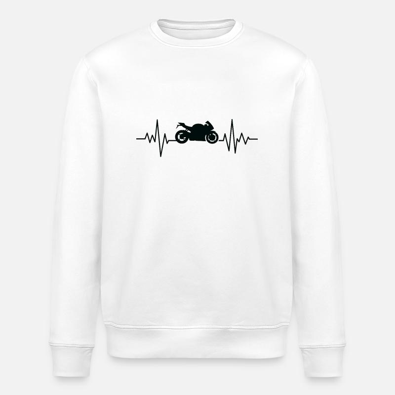 Moto Rider Herzfrequenz - Stanley/Stella Unisex Bio-Sweatshirt ROLLER - Weiß
