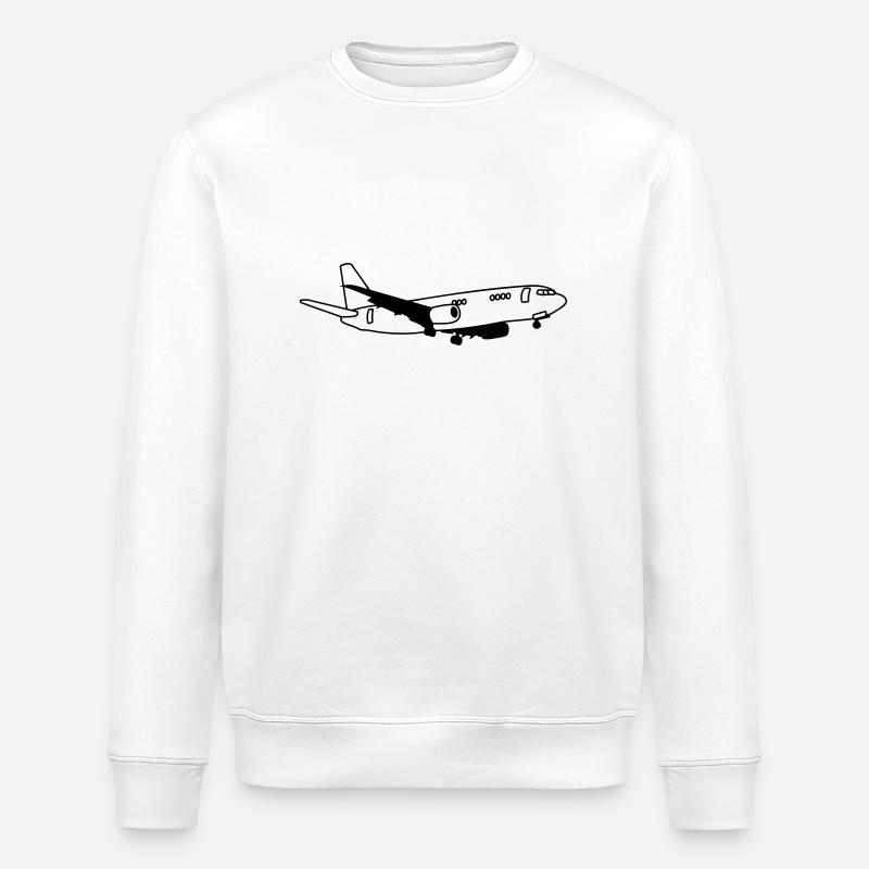 airplane - Stanley/Stella ROLLER Unisex Organic Sweatshirt - white