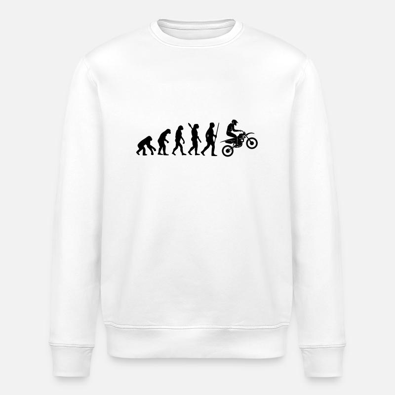MOTORCYCLE EVOLUTION - Stanley/Stella ROLLER Unisex Organic Sweatshirt - white