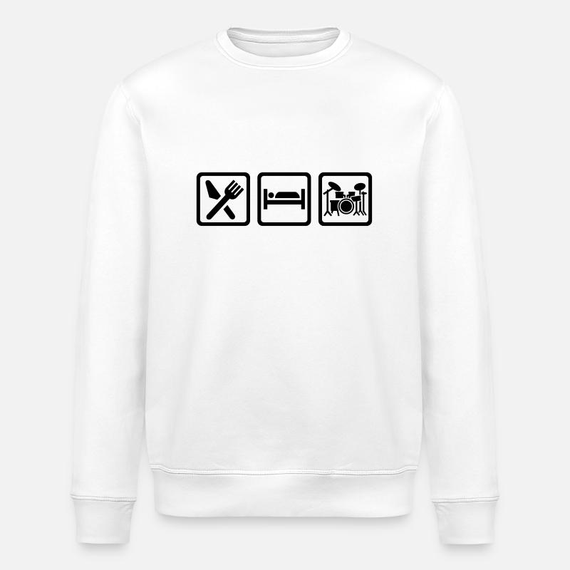 Eat Sleep Drums - Stanley/Stella ROLLER Unisex Organic Sweatshirt - white