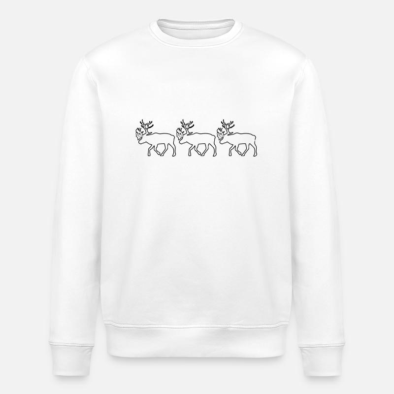 Caribou - Rentier - Stanley/Stella Unisex Bio-Sweatshirt ROLLER - Weiß