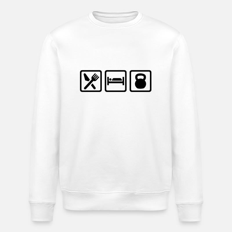 Eat Sleep Kettlebell - Sweat bio ROLLER Stanley/Stella Unisexe - blanc