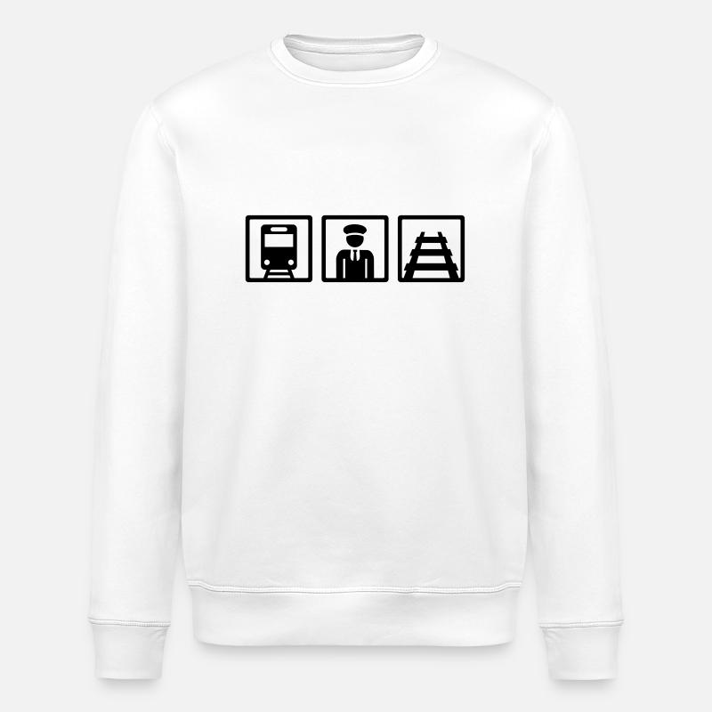 Train driver - Stanley/Stella ROLLER Unisex Organic Sweatshirt - white