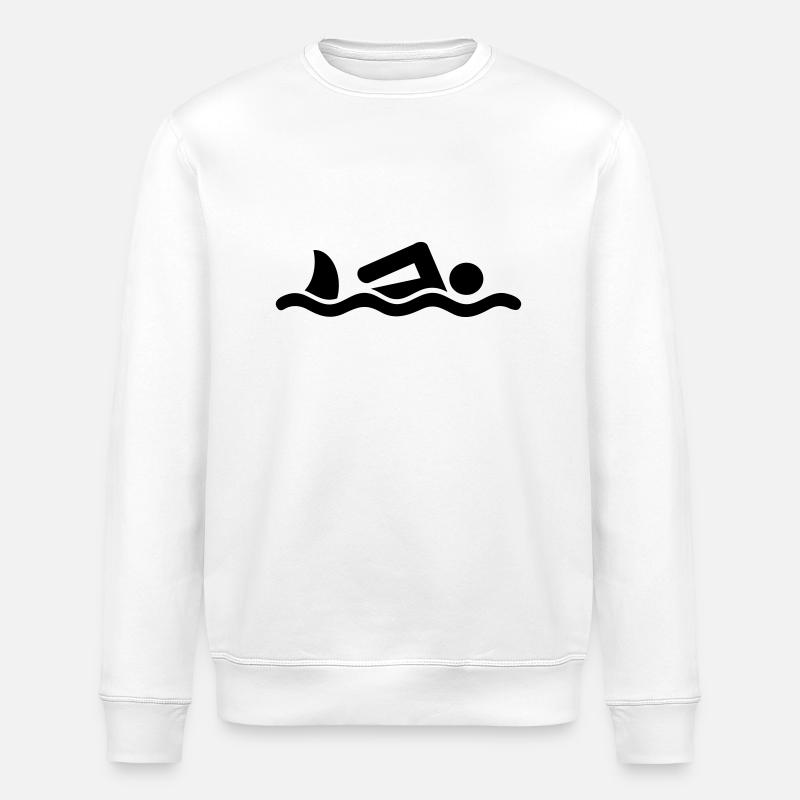 Nageur avec un requin - Sweat bio ROLLER Stanley/Stella Unisexe - blanc