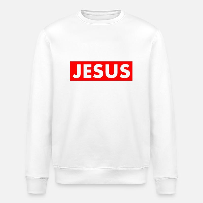 Jesus - Stanley/Stella Unisex Bio-Sweatshirt ROLLER - Weiß