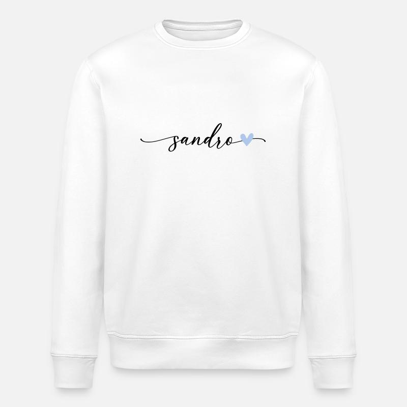 Sandro Name Calligraphy Font - Stanley/Stella ROLLER Unisex Organic Sweatshirt - white