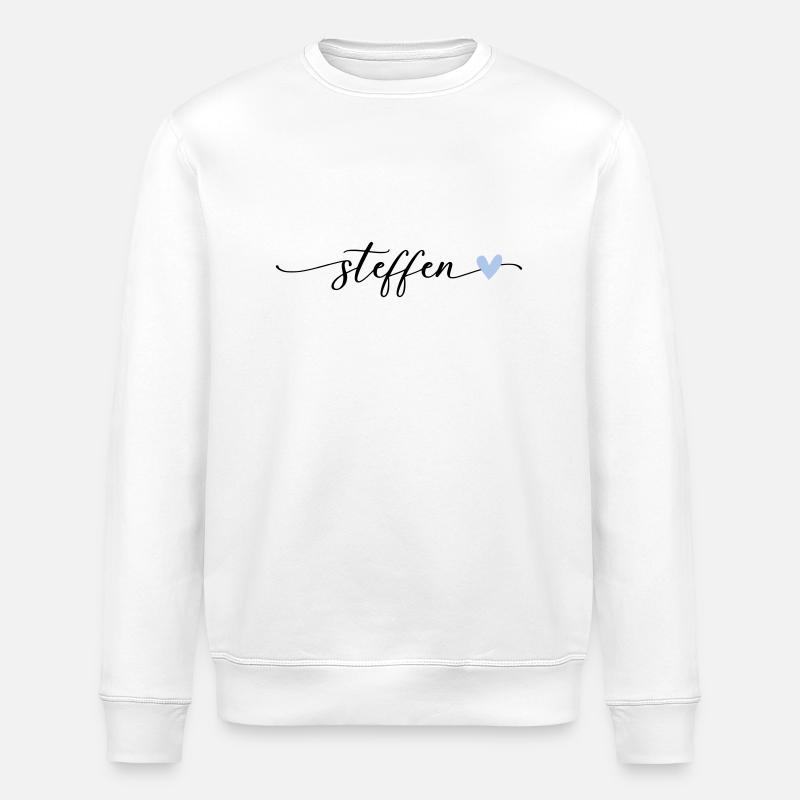 Steffen Name Calligraphy Font - Stanley/Stella ROLLER Unisex Organic Sweatshirt - white