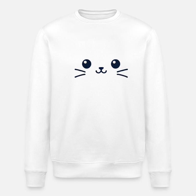 Chat Mystère: Minimalisme Élégant - Sweat bio ROLLER Stanley/Stella Unisexe - blanc