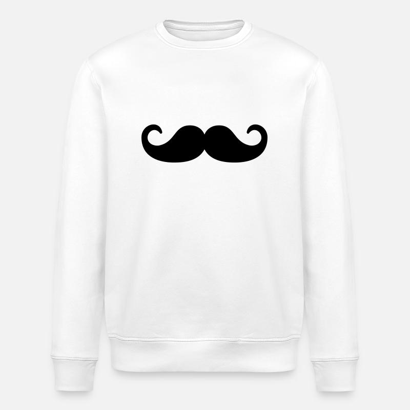 Moustache Beard - Stanley/Stella ROLLER Unisex Organic Sweatshirt - white