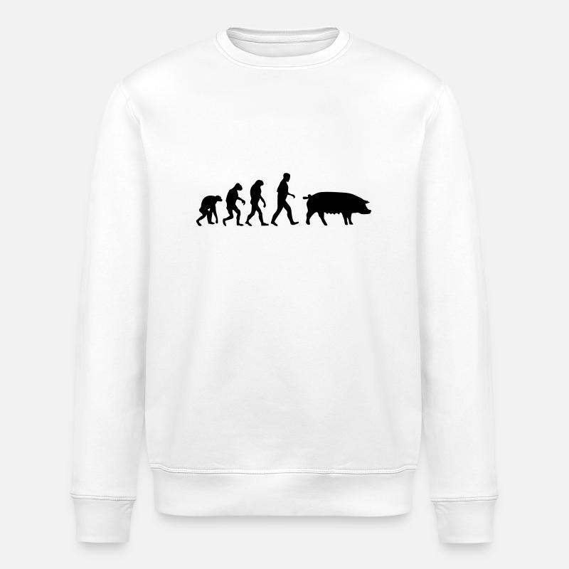 schwein evolution - Stanley/Stella Unisex Bio-Sweatshirt ROLLER - Weiß